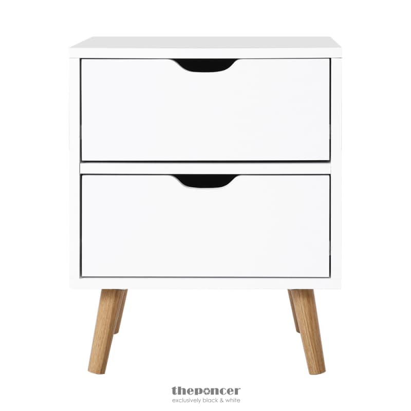 ARTISS BEDSIDE TABLE 2 DRAWERS - BODEN WHITE