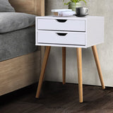 ARTISS BEDSIDE TABLE 2 DRAWERS - BODIE WHITE