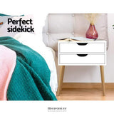 ARTISS BEDSIDE TABLE 2 DRAWERS - BODIE WHITE