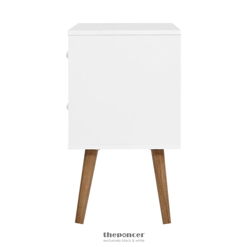 ARTISS BEDSIDE TABLE 2 DRAWERS - BONDS WHITE