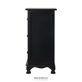 ARTISS BEDSIDE TABLE 3 DRAWERS VINTAGE - THYME BLACK