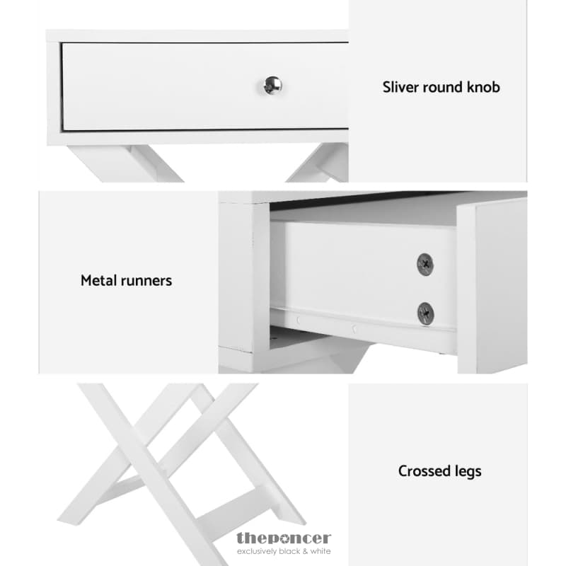 ARTISS BEDSIDE TABLE DRAWERS SIDE STORAGE CABINET