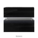 ARTISS BEDSIDE TABLE LED 2 DRAWERS - LUMI BLACK