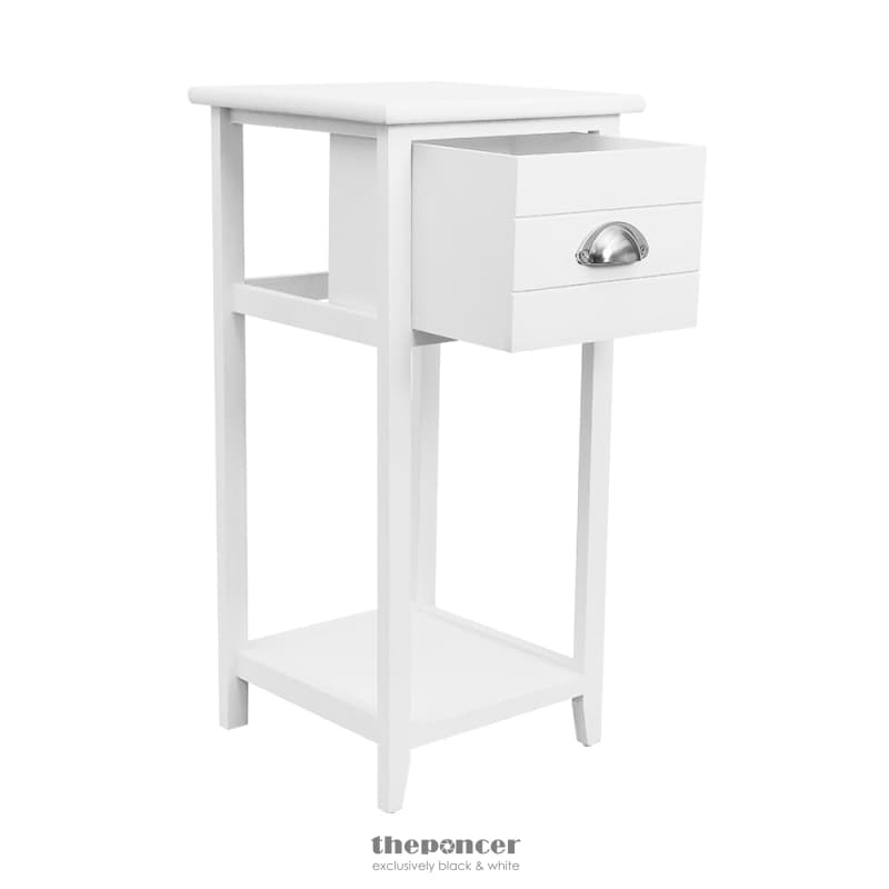 ARTISS BEDSIDE TABLE VINTAGE - THYME WHITE