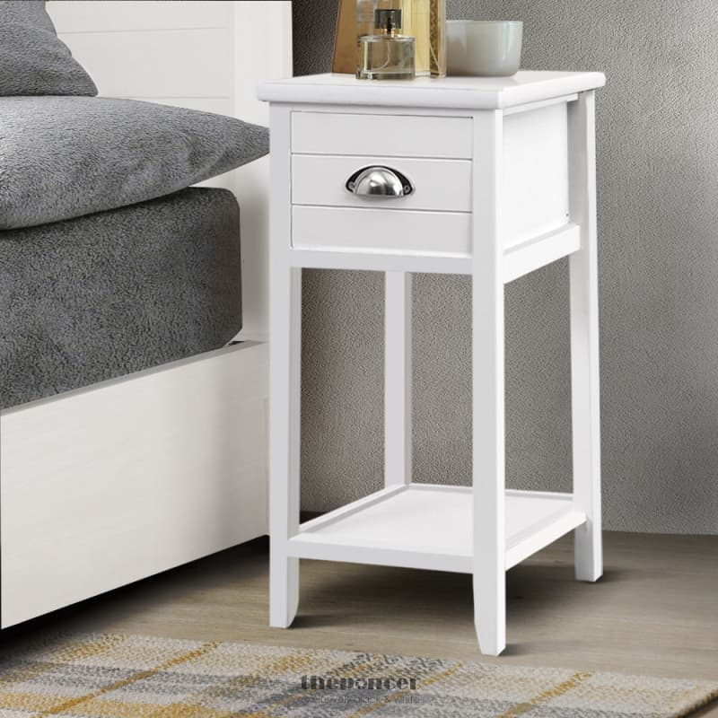 ARTISS BEDSIDE TABLE VINTAGE - THYME WHITE