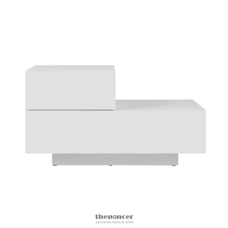 ARTISS BEDSIDE TABLES LED 2 DRAWERS - REMI WHITE