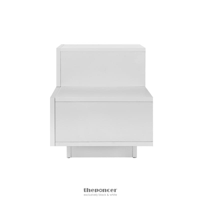 ARTISS BEDSIDE TABLES LED 2 DRAWERS - REMI WHITE