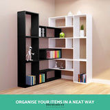 ARTISS BOOKSHELF L SHAPE DIY - BLACK