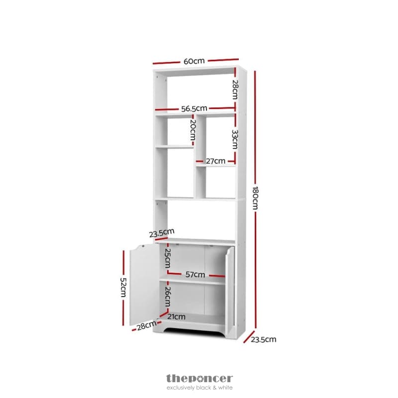 ARTISS BOOKSHELF WITH CABINET - GINA WHITE