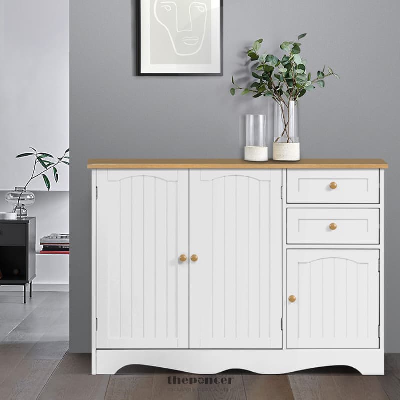 ARTISS BUFFET SIDEBOARD 3 DOORS - BERNE WHITE