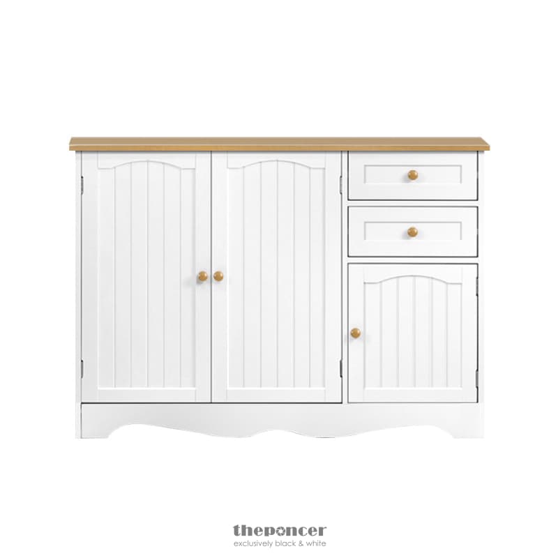 ARTISS BUFFET SIDEBOARD 3 DOORS - BERNE WHITE