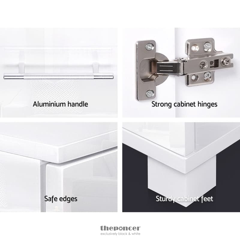 ARTISS BUFFET SIDEBOARD HIGH GLOSS - ZARA WHITE