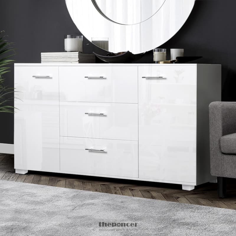 ARTISS BUFFET SIDEBOARD HIGH GLOSS - ZARA WHITE