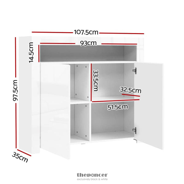 ARTISS BUFFET SIDEBOARD LED - ARNO WHITE