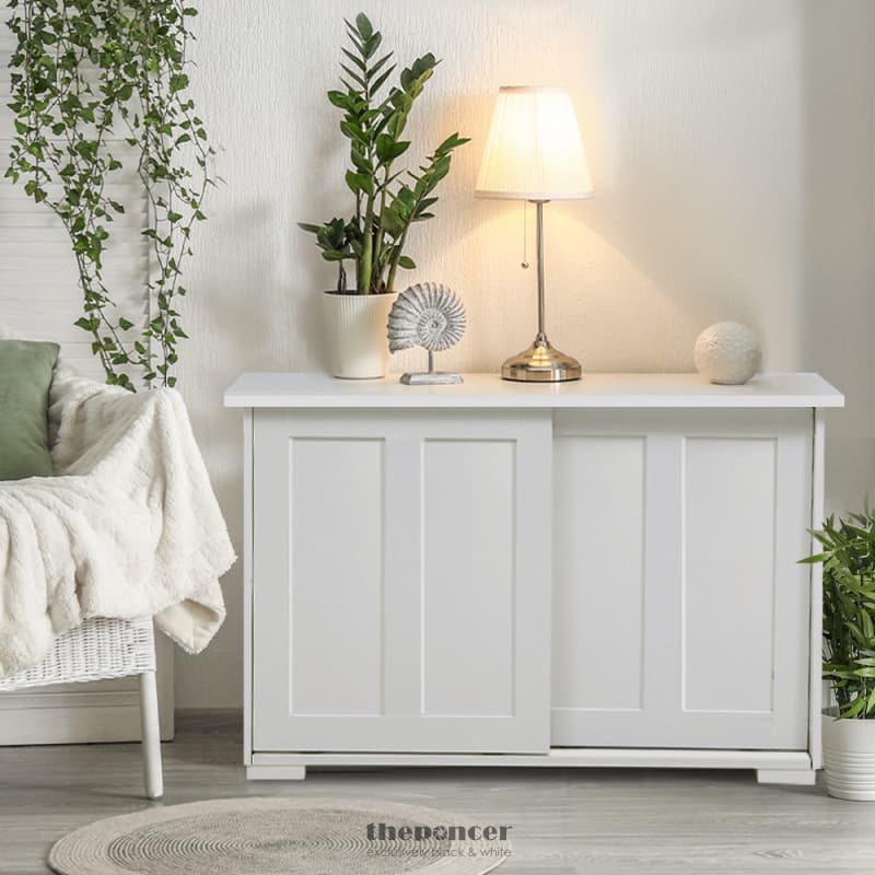 ARTISS BUFFET SIDEBOARD SLIDING DOORS - SERA WHITE