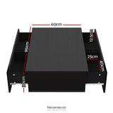 ARTISS COFFEE TABLE 4 DRAWERS BLACK TREVI