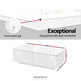 ARTISS COFFEE TABLE 4 DRAWERS WHITE TREVI