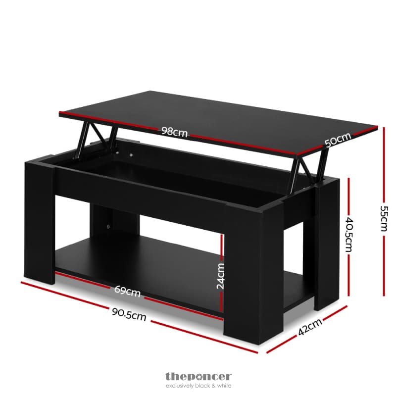 ARTISS COFFEE TABLE LIFT-TOP COFFEE TABLE BLACK