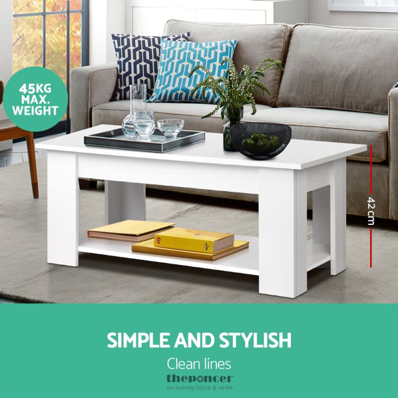 ARTISS COFFEE TABLE LIFT-TOP COFFEE TABLE WHITE