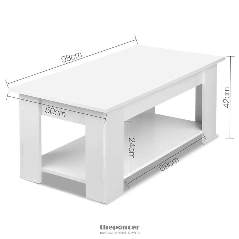 ARTISS COFFEE TABLE LIFT-TOP COFFEE TABLE WHITE