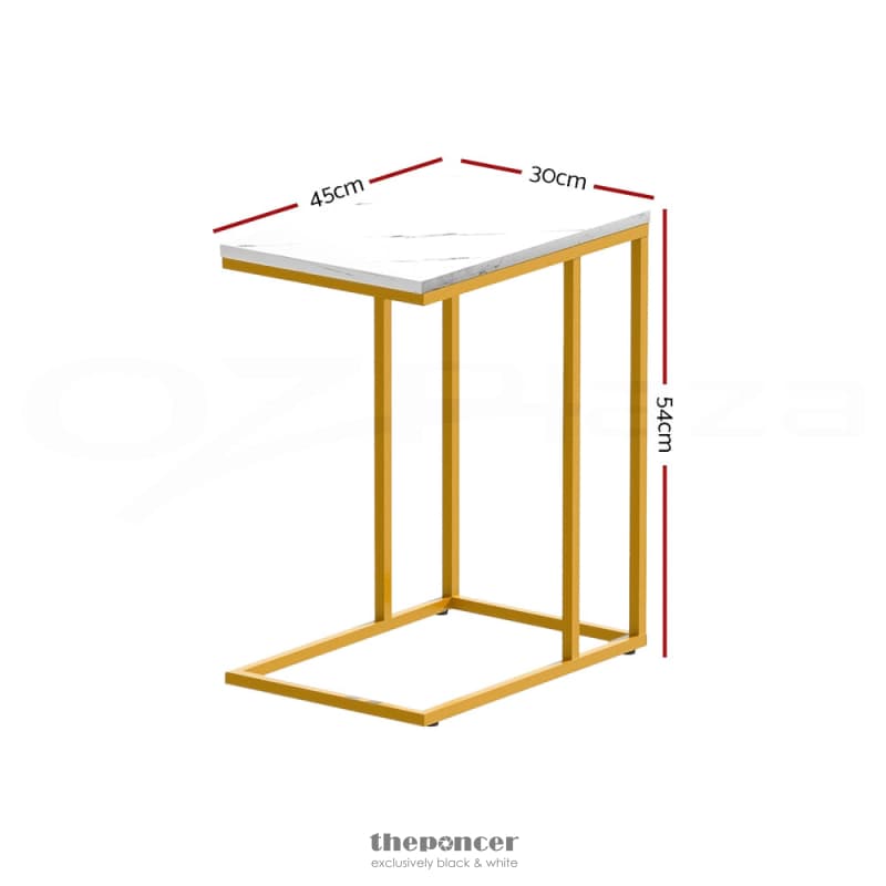 ARTISS COFFEE TABLE SIDE TABLE MARBLE EFFECT EMMA