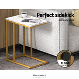 ARTISS COFFEE TABLE SIDE TABLE MARBLE EFFECT EMMA