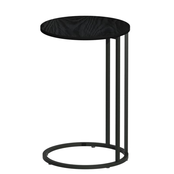 ARTISS COFFEE TABLE SIDE TABLE ROUND BLACK MARTHA