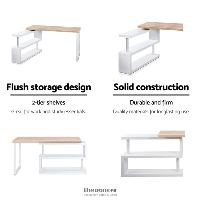 ARTISS COMPUTER DESK BOOKSHELF 140CM