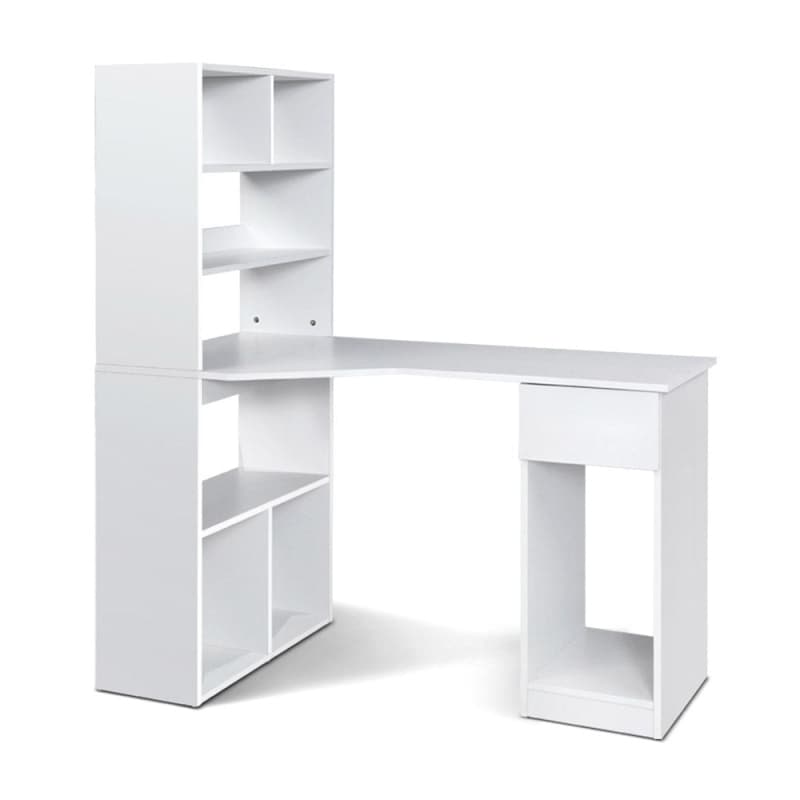 ARTISS COMPUTER DESK BOOKSHELF DRAWER CABINET WHITE 120CM