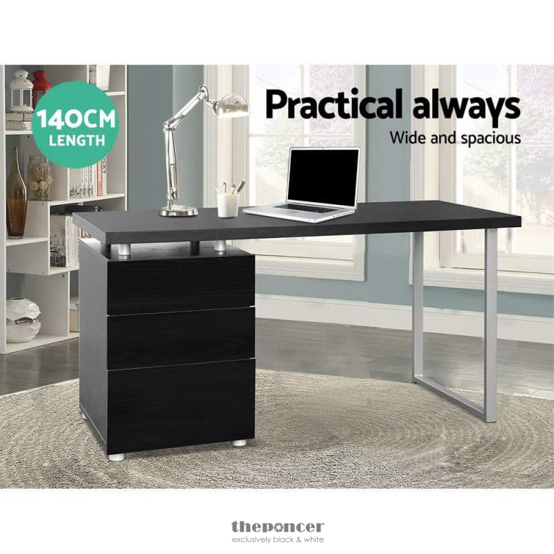 ARTISS COMPUTER DESK DRAWER BLACK 140CM