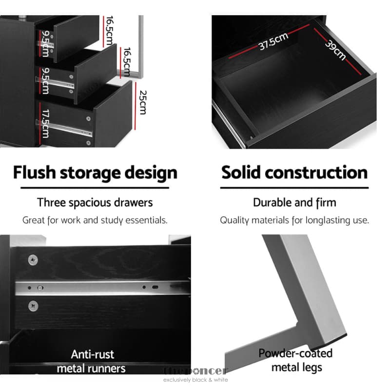 ARTISS COMPUTER DESK DRAWER BLACK 140CM