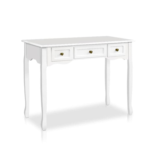 ARTISS CONSOLE TABLE 3 DRAWERS WHITE HAMPTONS