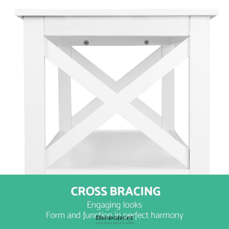 ARTISS CONSOLE TABLE 3 - TIER WHITE POLLY