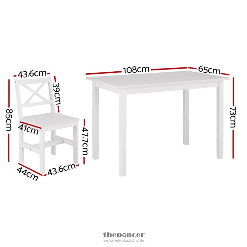 ARTISS DINING CHAIRS AND TABLE DINING SET 4 CAFE CHAIRS SET