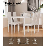 ARTISS DINING CHAIRS AND TABLE DINING SET 4 CHAIR SET OF 5