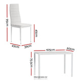ARTISS DINING CHAIRS AND TABLE DINING SET 4 CHAIR SET OF 5