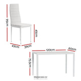 ARTISS DINING CHAIRS AND TABLE DINING SET 6 CHAIR SET OF 7