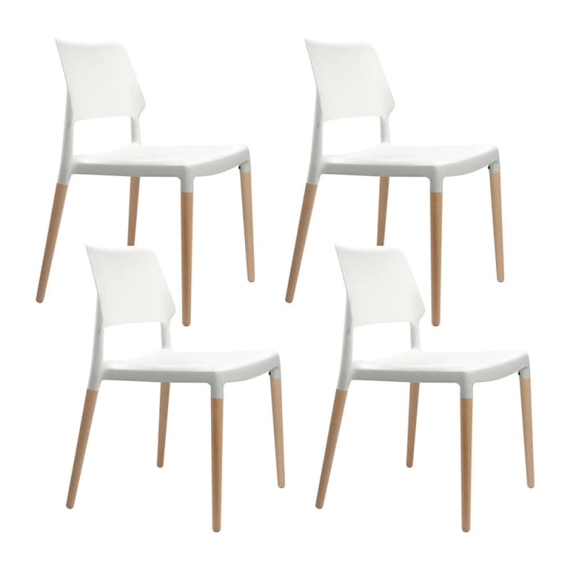 ARTISS DINING CHAIRS WHITE STACKABLE SET OF 4