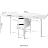 ARTISS DINING TABLE RECTANGULAR EXTENDABLE WHITE