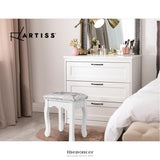 ARTISS DRESSING TABLE STOOL VELVET WHITE