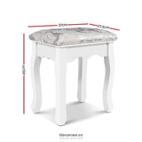 ARTISS DRESSING TABLE STOOL VELVET WHITE