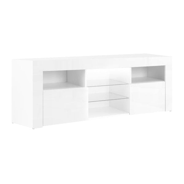 ARTISS ENTERTAINMENT UNIT TV CABINET LED 145CM WHITE ANGUS