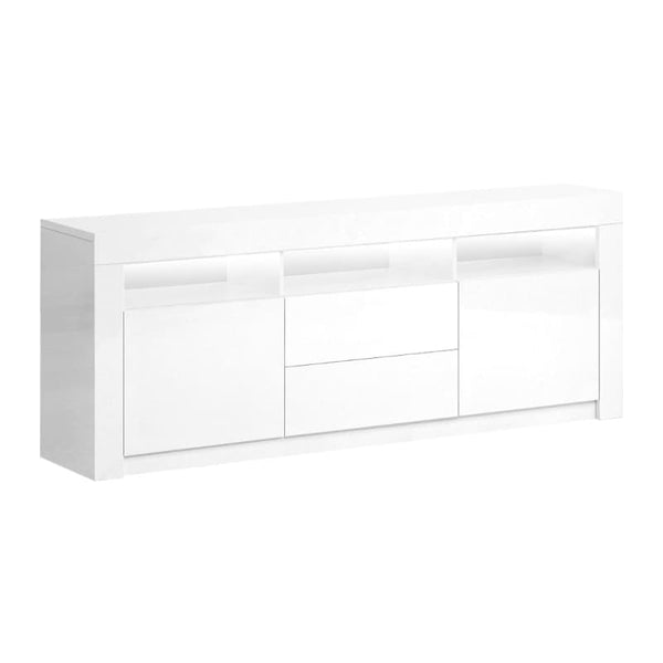 ARTISS ENTERTAINMENT UNIT TV CABINET LED 160CM WHITE ANNA