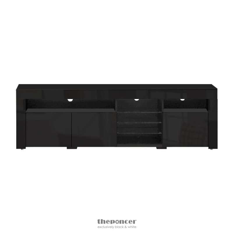 ARTISS ENTERTAINMENT UNIT TV CABINET LED 180CM BLACK BOBI