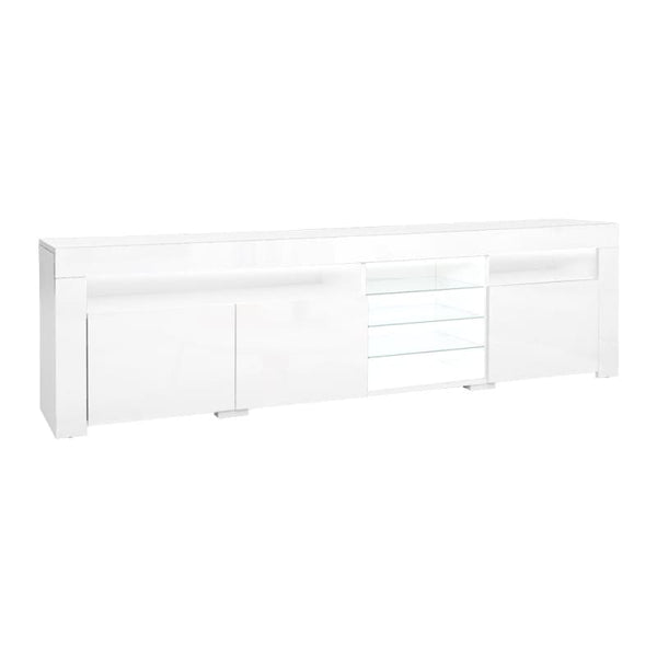 ARTISS ENTERTAINMENT UNIT TV CABINET LED 180CM WHITE BOBI