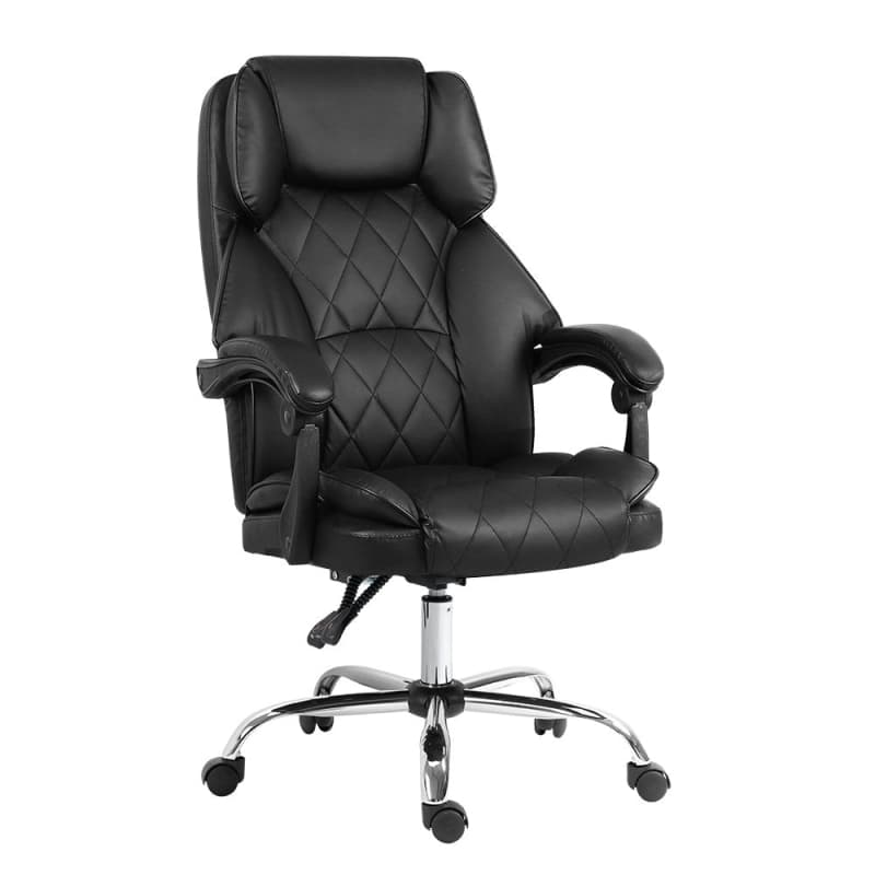 ARTISS EXECUTIVE OFFICE CHAIR LEATHER RECLINER BLACK