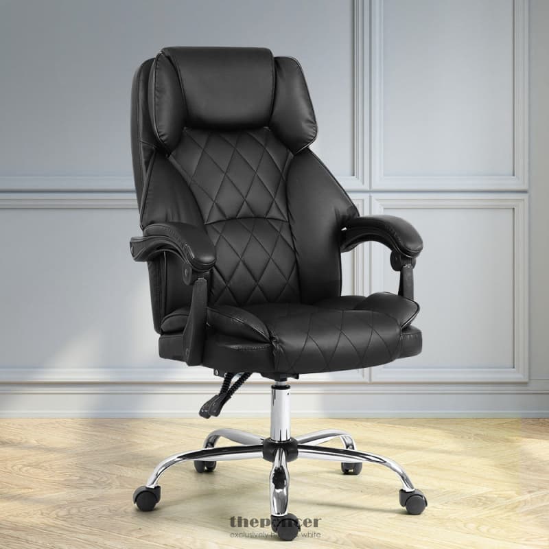 ARTISS EXECUTIVE OFFICE CHAIR LEATHER RECLINER BLACK