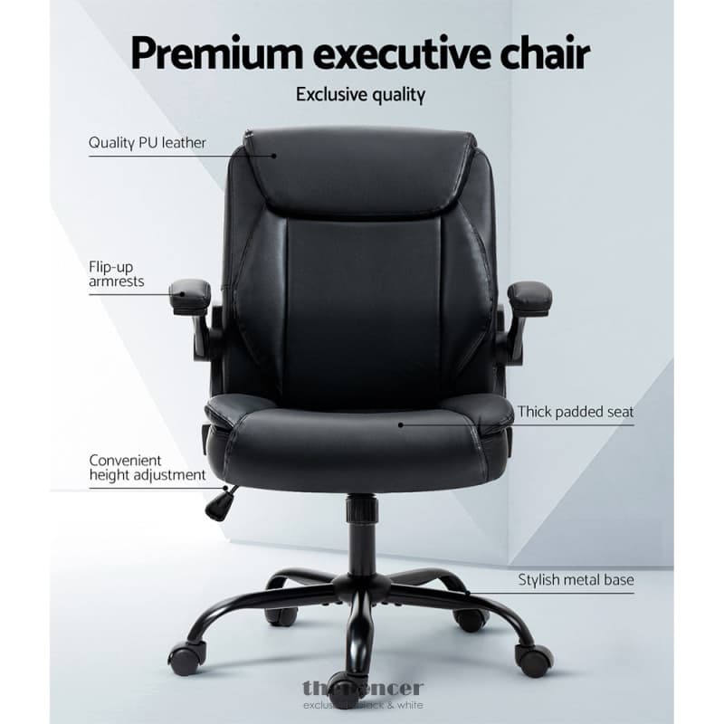 ARTISS EXECUTIVE OFFICE CHAIR MID BACK BLACK