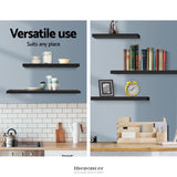 ARTISS FLOATING WALL SHELF SET OF 3 BLACK