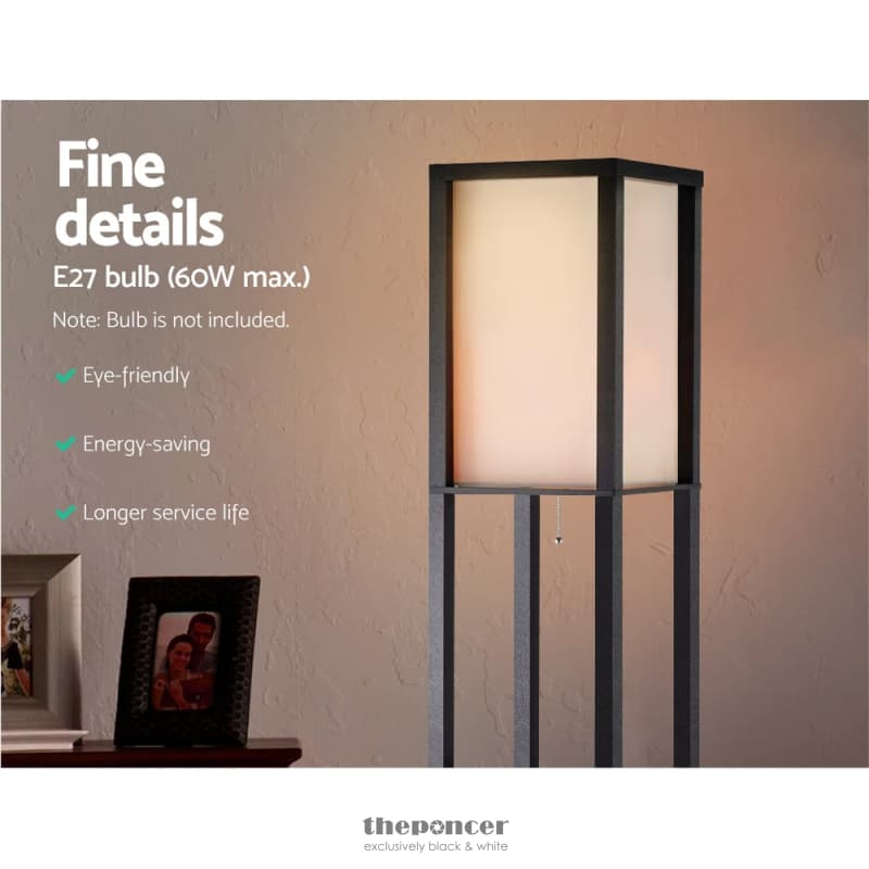 ARTISS LED FLOOR LAMP SHELF VINTAGE WOOD STANDING LIGHT